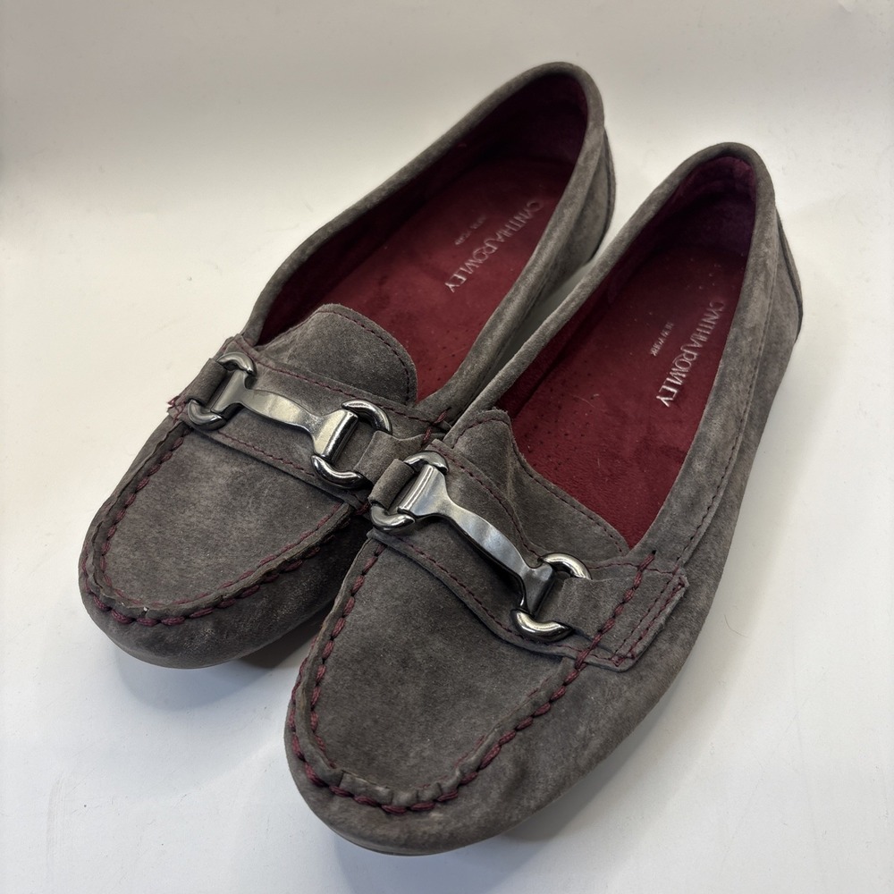 Cynthia Rowley Women's 6.5 M Seeker Charcoal Gray Suede Loafer Driving Moc Shoes